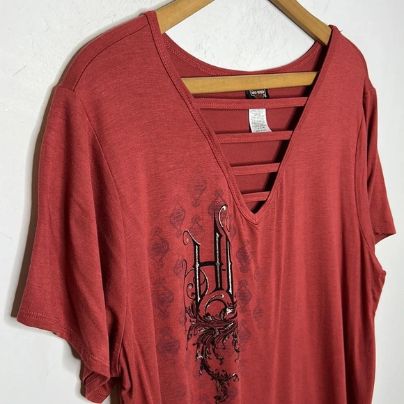 Harley Davidson Whiskey Row Prescott Arizona Modern Graphic V Neck T Shirt - Picture 3 of 9